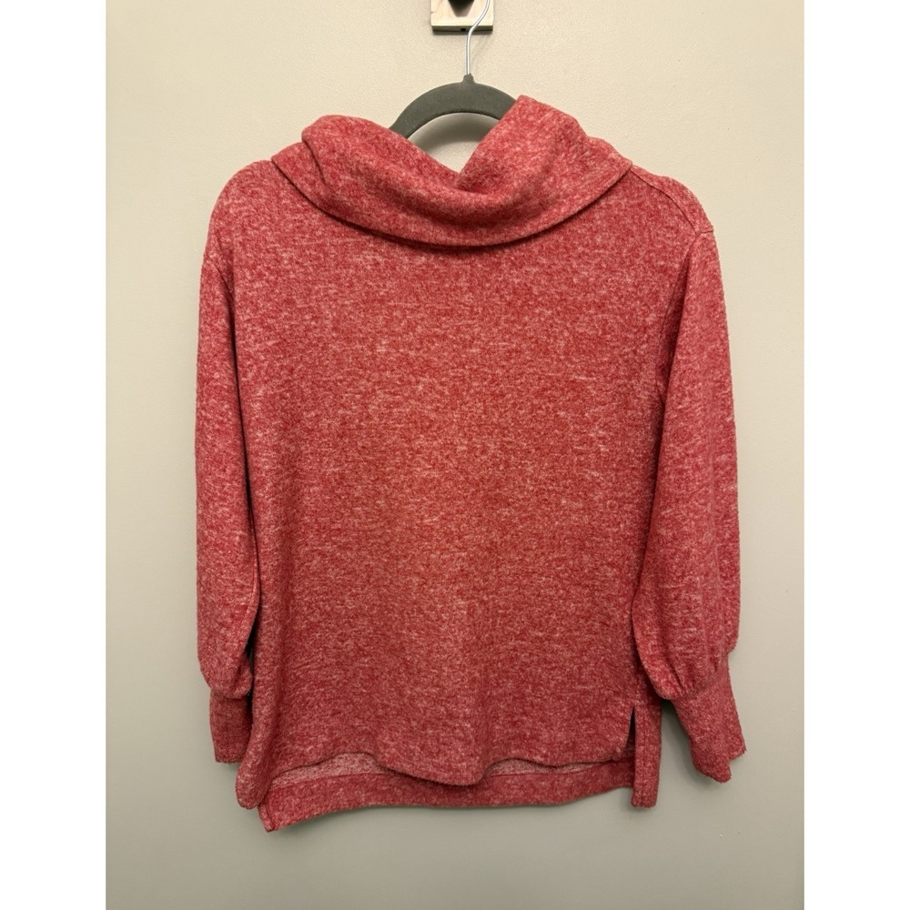 Maeve Anthropologie Cowl Neck Sweater Women's XS Red Marled Oversized Soft Layer